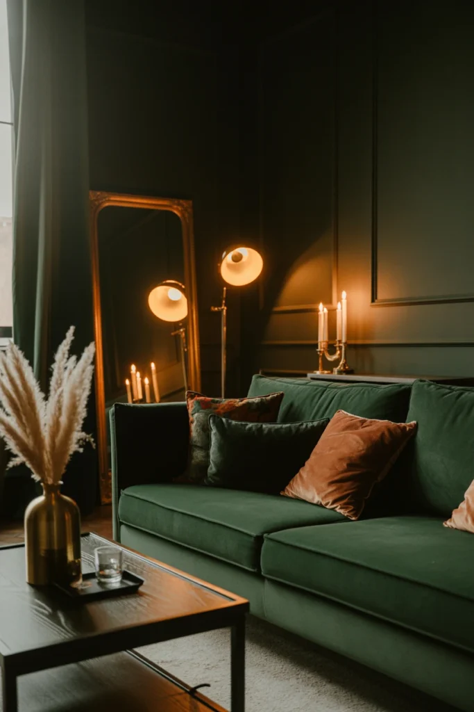 Whimsy goth living room ideas: 24 proven ways to layer velvet, brass, and candlelight for a moody, romantic space.
