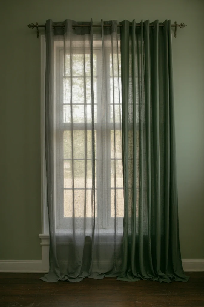 Hang Sheer Curtains Beneath Heavier Drapery