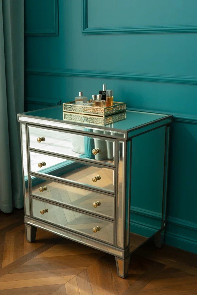  Choose a Lacquered or Mirrored Dresser