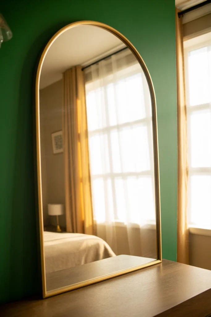 Mount an Oversized Arched Mirror Opposite the Window