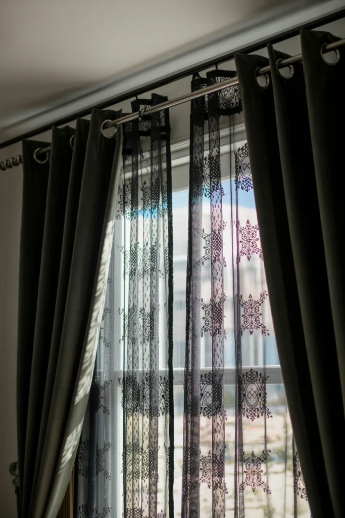 Drape Sheer or Lace Curtains Over Heavier Panels