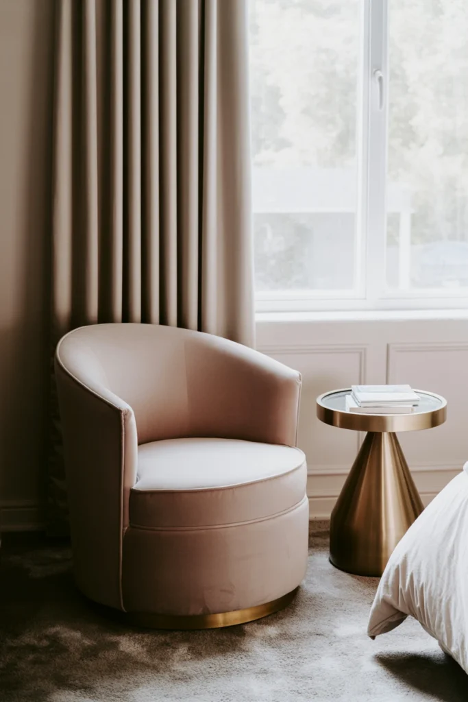 Place a Curved Art Deco Accent Chair