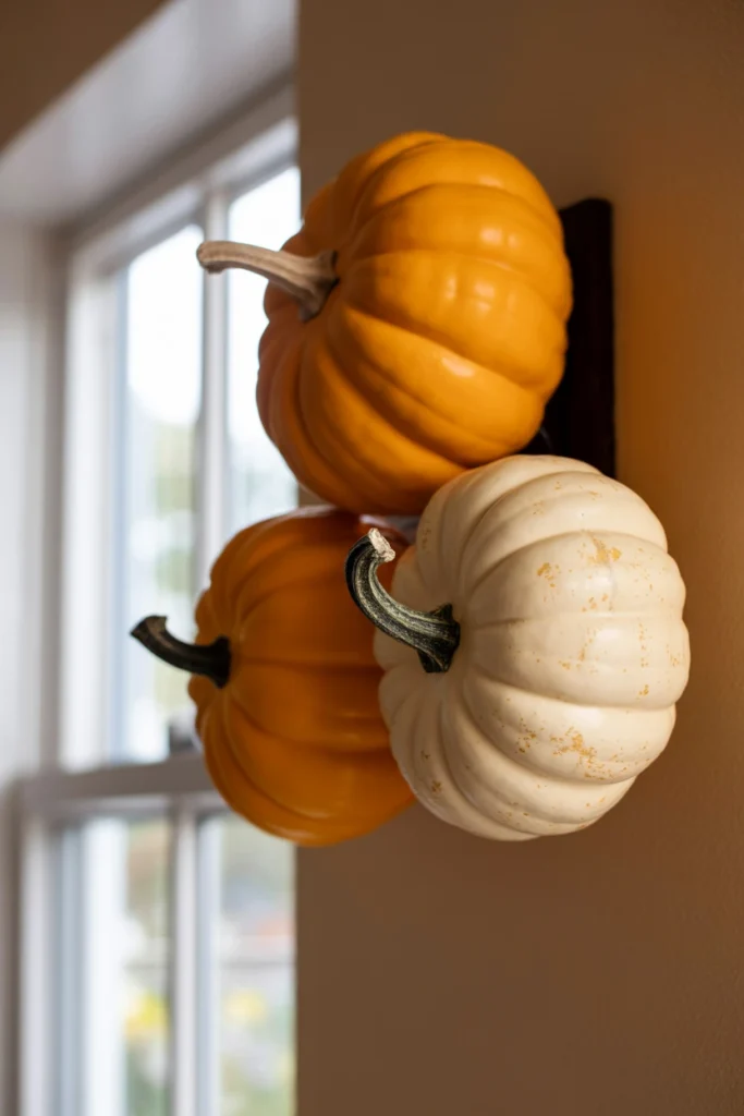 Group Pumpkins in Odd-Numbered Wall Clusters