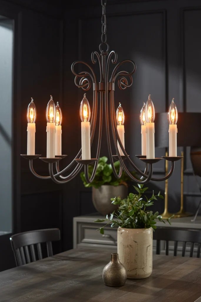 Replace Overhead Lighting With Wrought Iron Fixtures