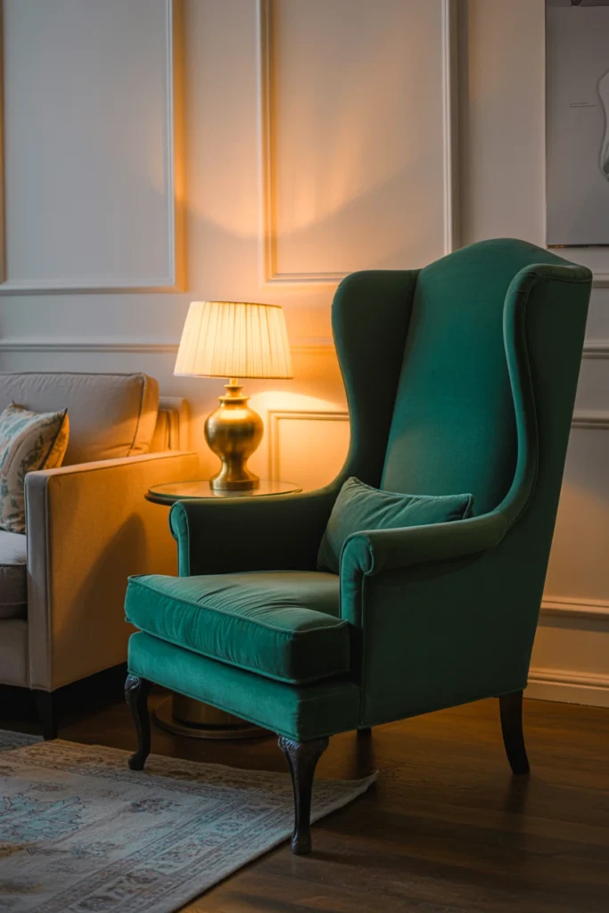 Place an Antique Wingback Chair