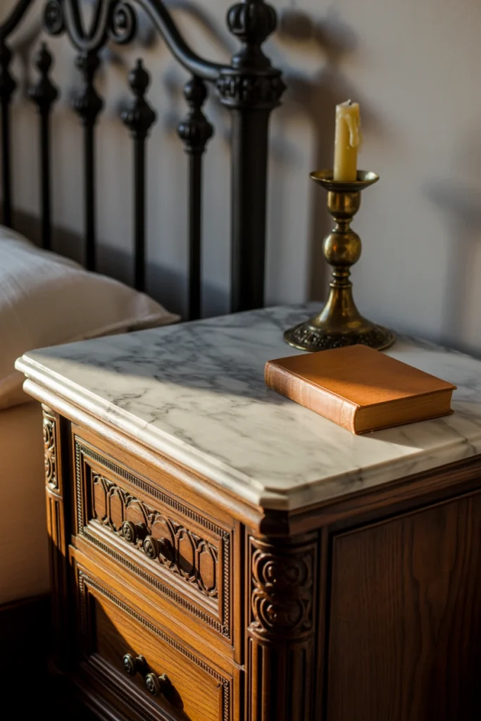 Replace Modern Nightstands With Vintage or Antique Alternatives