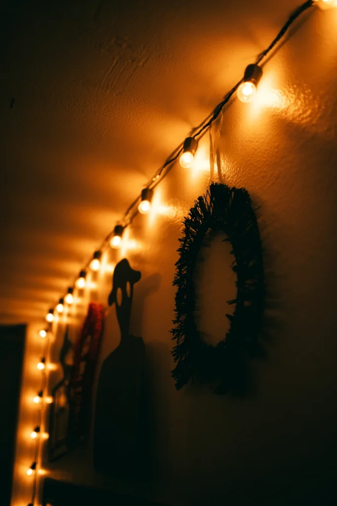 Install Warm Amber String Lights Along the Wall