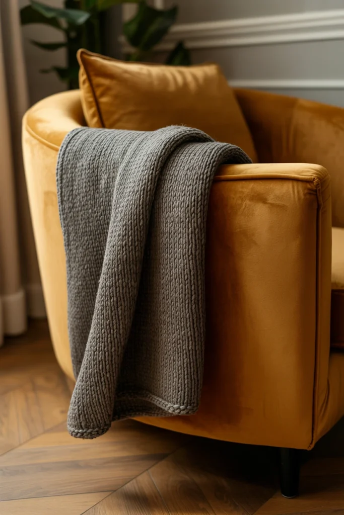 Drape a Textured Throw Blanket Across the Armchair
