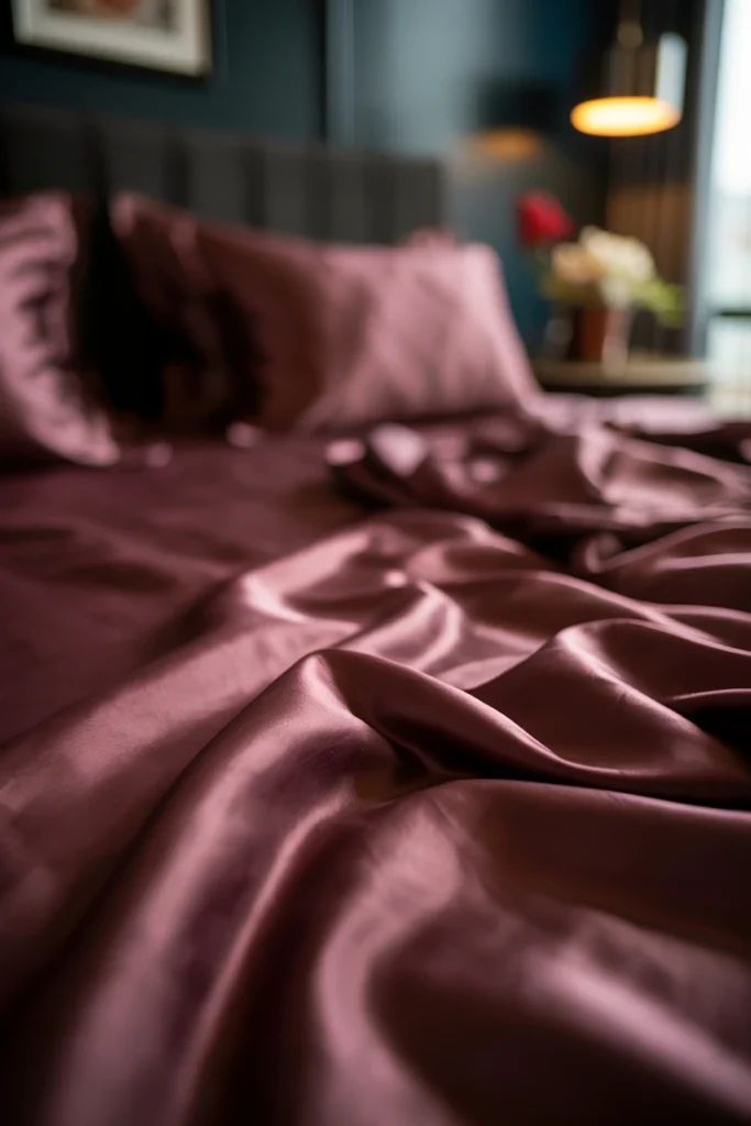 Use satin or silk bedding over cotton
