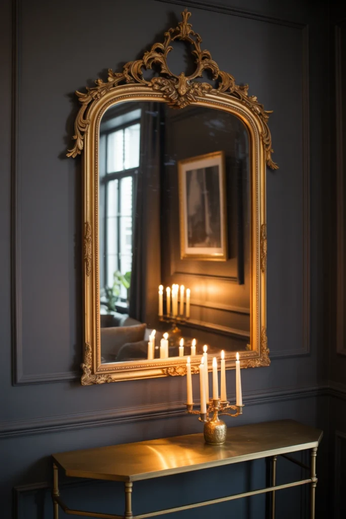 Hang an Ornate Gilded Mirror