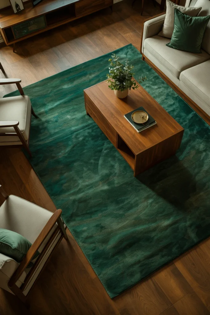 Switch Your Area Rug for a Deep Jewel-Tone Option