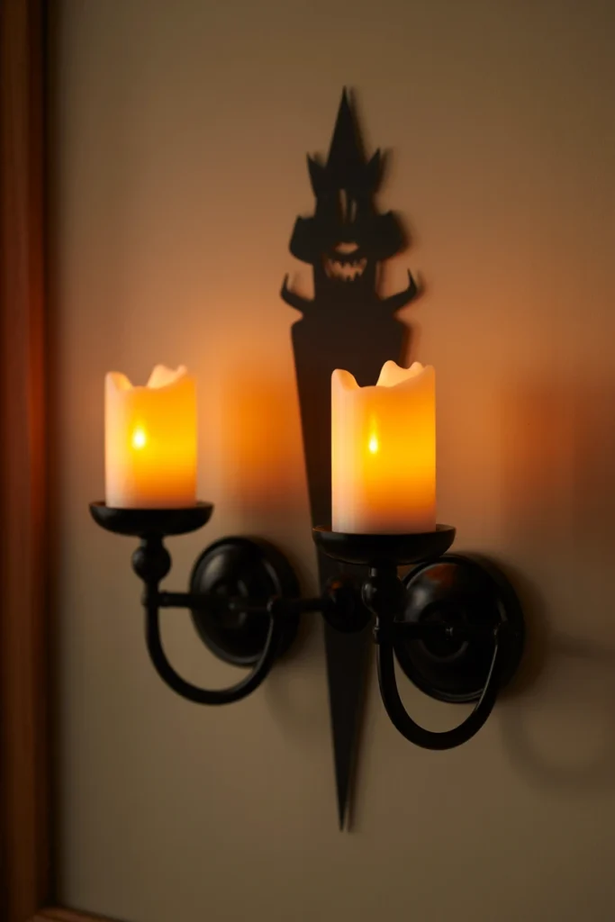 Hang a Flickering LED Candle Sconce Set