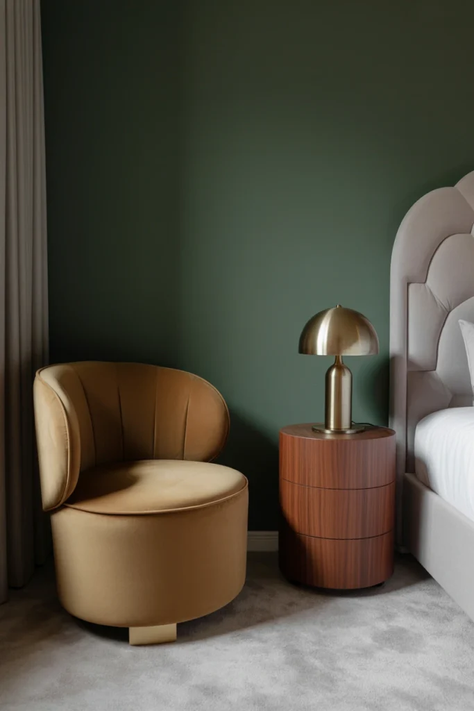 Choose furniture with curved lines over sharp angles