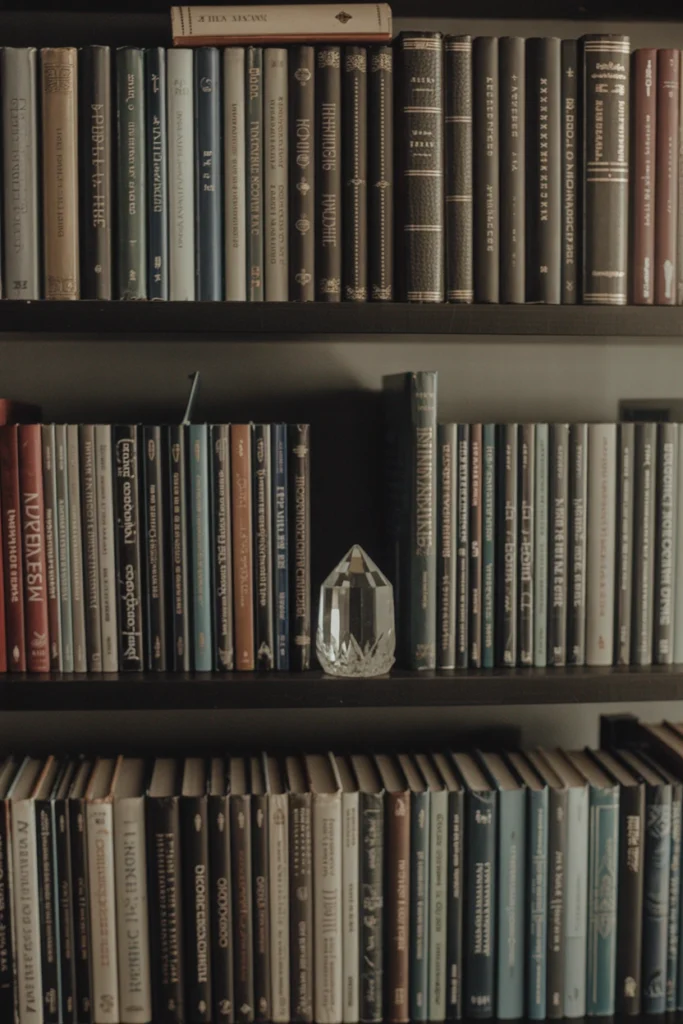 Start by sorting your existing book collection and pulling every book with a dark or muted spine to one shelf. Fill remaining gaps with secondhand hardcovers from thrift stores, typically priced $1-4 each, choosing dark or leather-bound spines only. Turning a handful of books spine-inward (pages facing out) adds texture variation without spending anything additional.