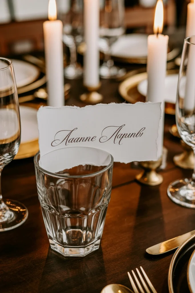 Place a Name Card on Aged Parchment Paper