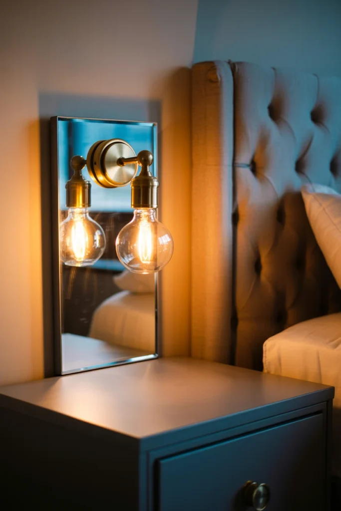 Mount Mirrored Wall Sconces Beside the Bed