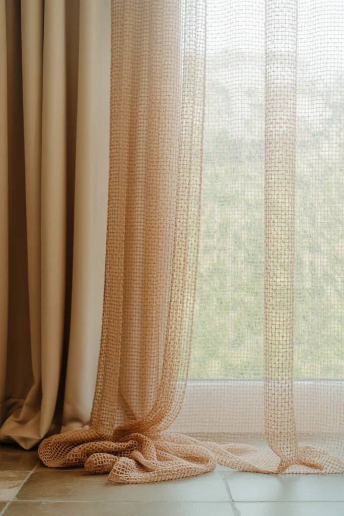 Hang Cobweb Sheers Over Existing Window Panels