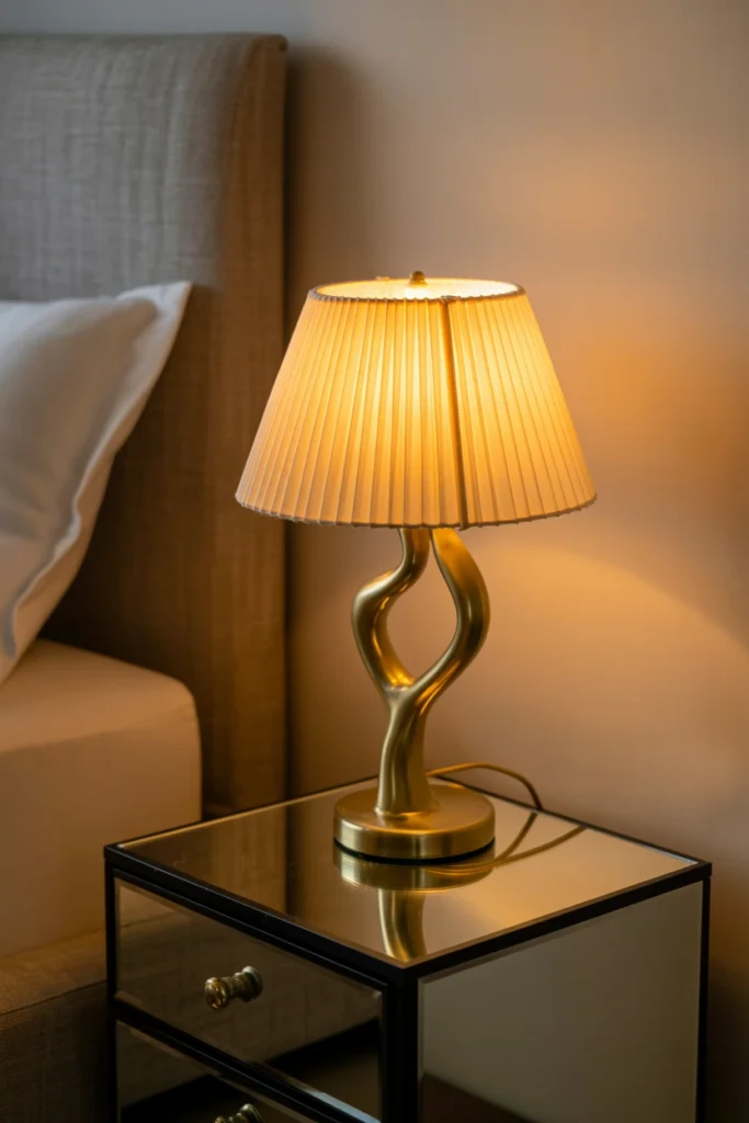  Install Dimmable Statement Lamps on Nightstands