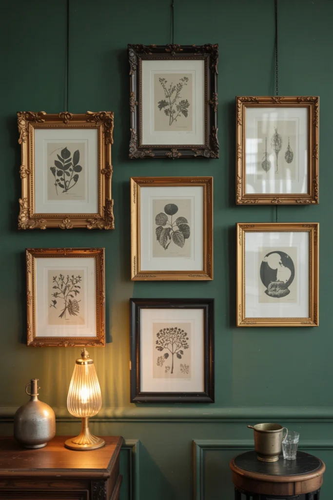 Display Botanical Prints in Mismatched Frames
