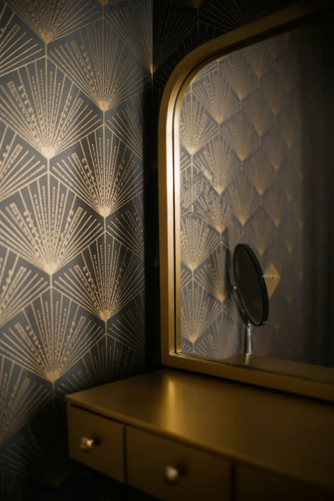Introduce Geometric Art Deco Wallpaper in One Zone