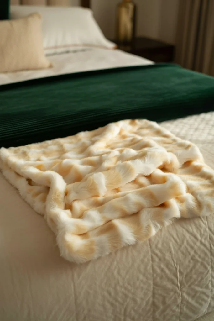 Add a Faux Fur Throw at the Foot of the Bed