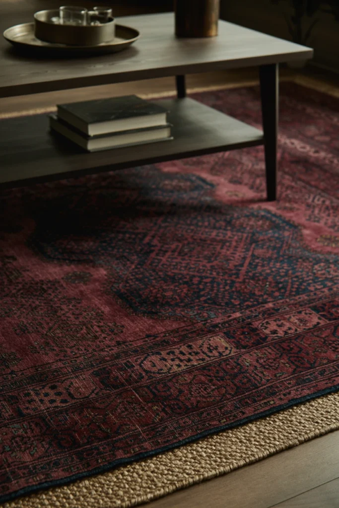 Layer a Vintage or Persian-Style Rug