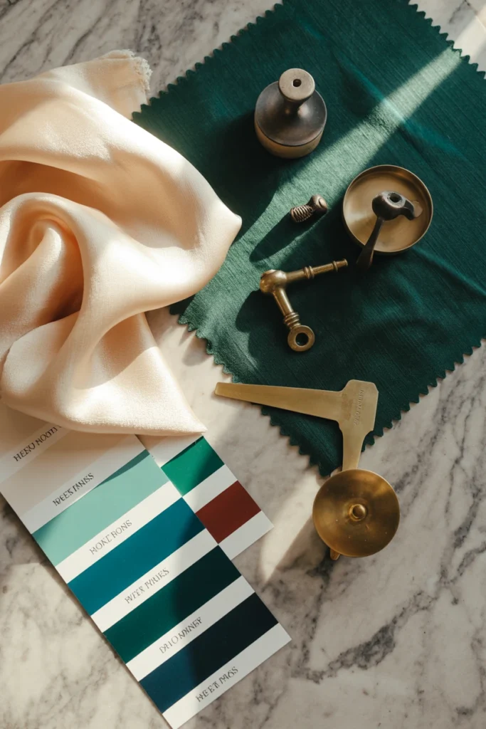 Establish a Jewel-Tone and Metallic Color Story