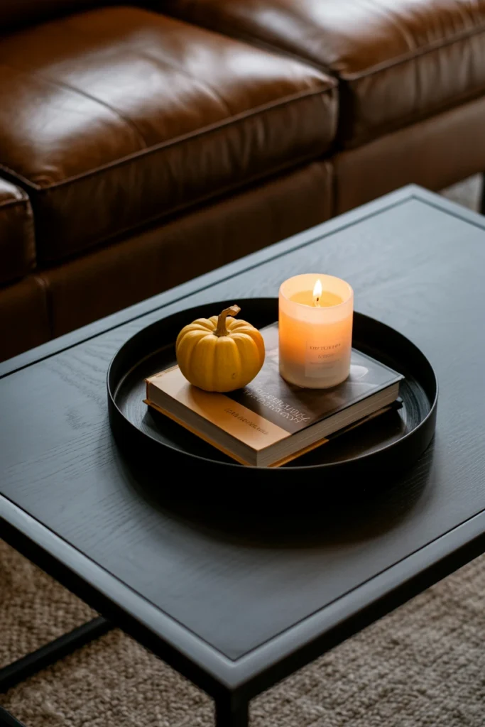  Style the Coffee Table with a Themed Tray Vignette