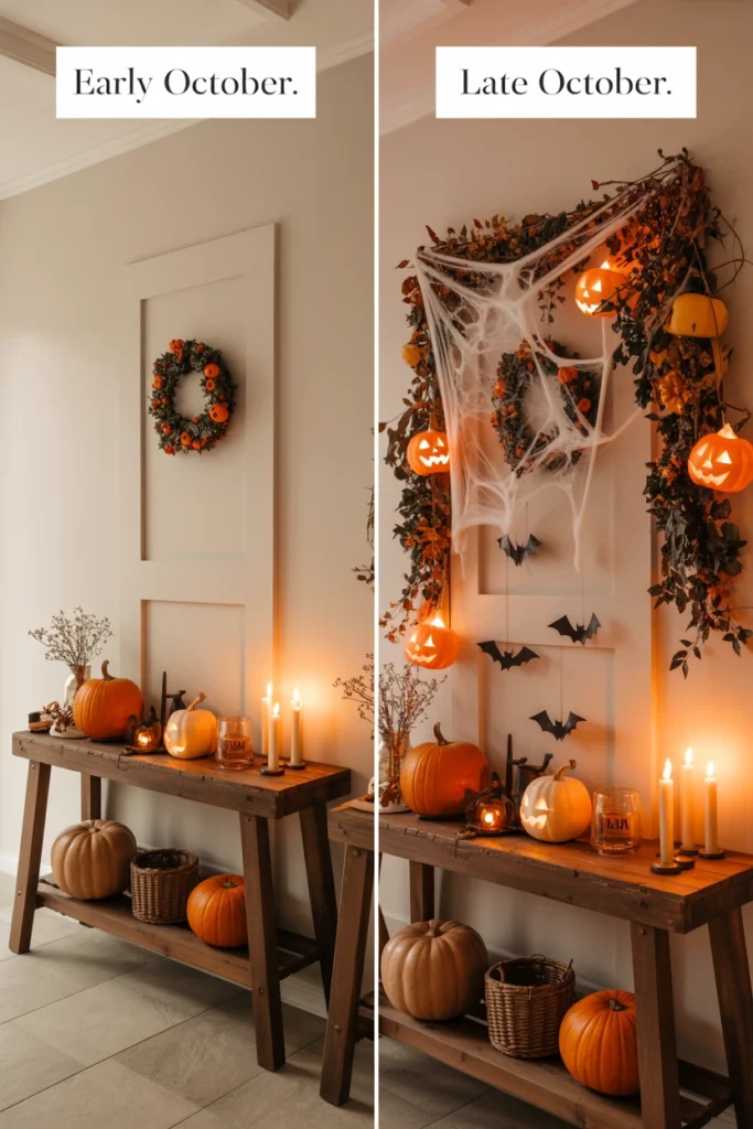 Rotate Decor Every Two Weeks Through October