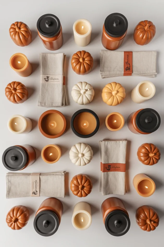 Three-color Halloween kitchen palette shown across multiple surfaces