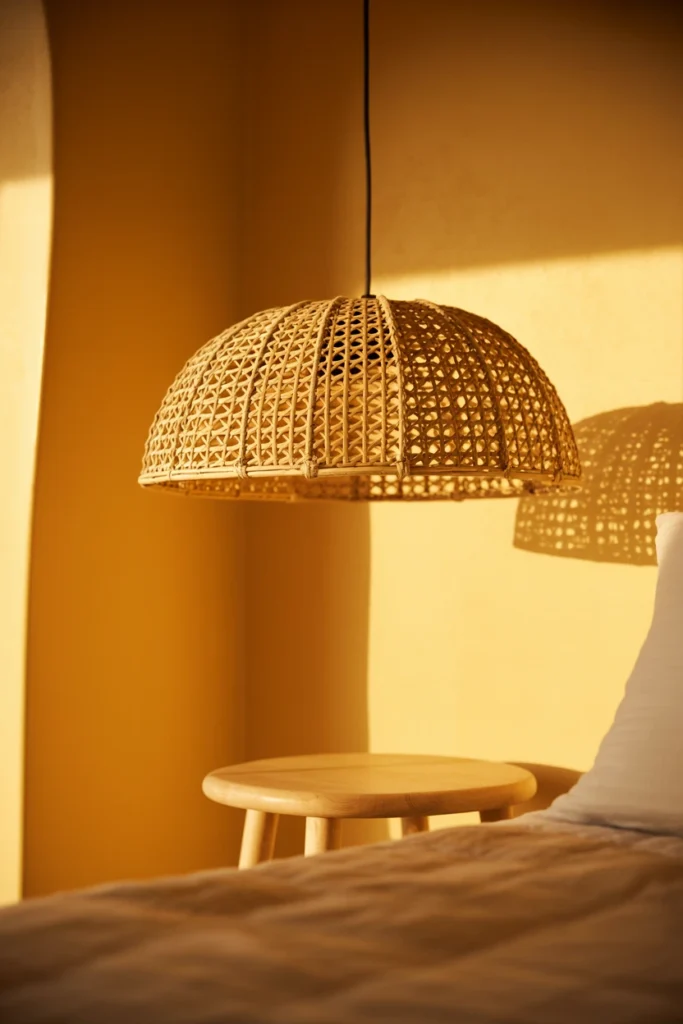 Single oversized whimsical light fixture as room focal point