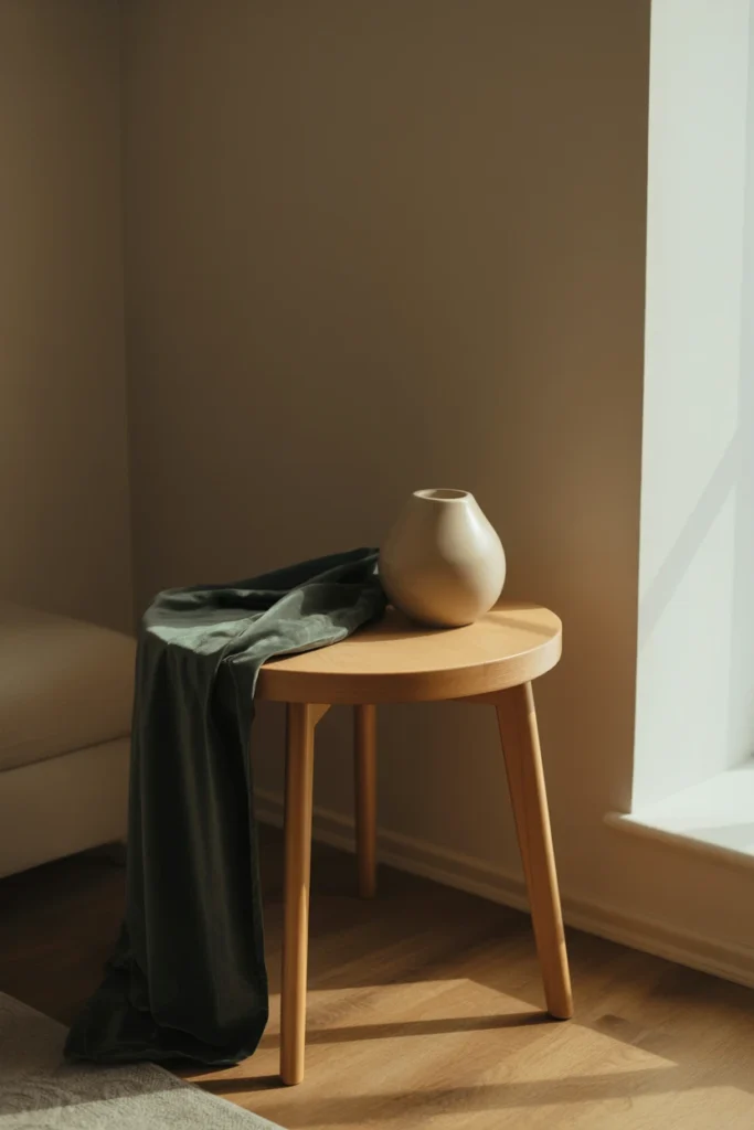 Small dedicated altar table in a bedroom corner