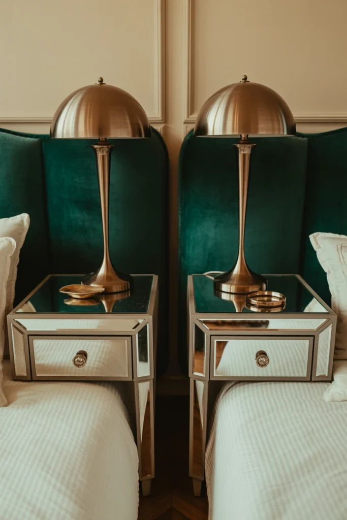 Install a Mirrored Nightstand on Each Side