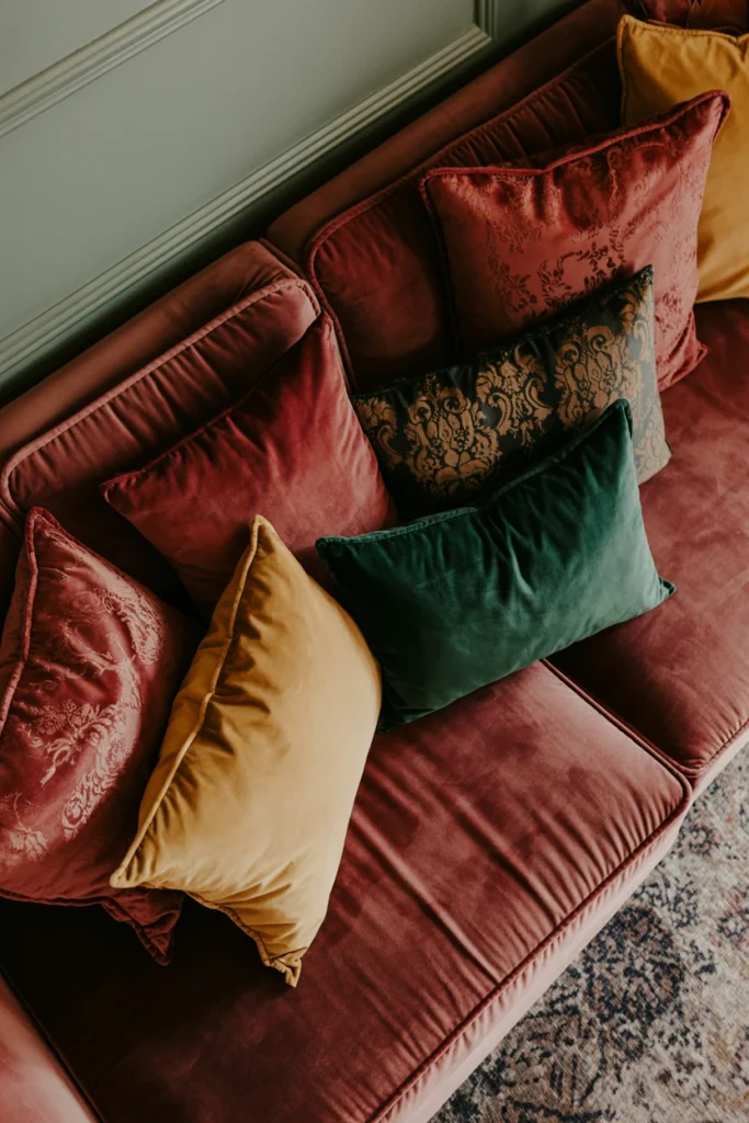 Layer Jewel-Toned Throw Pillows