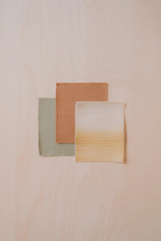 Color palette swatch board showing three coordinated whimsy room tones