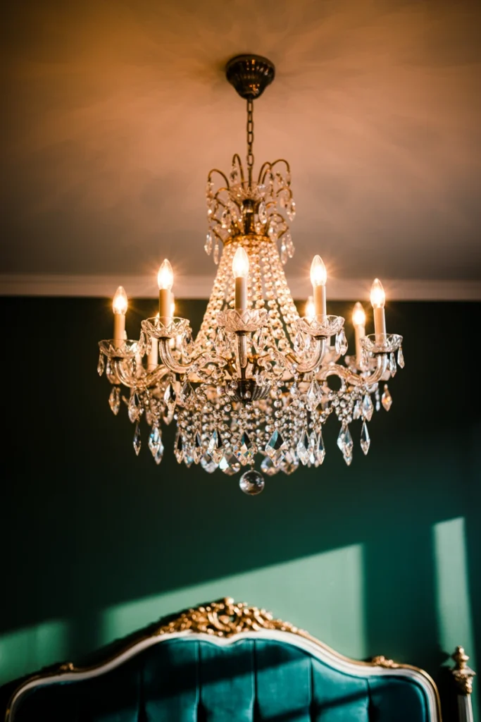 Hang a Crystal Chandelier as the Room's Focal Point