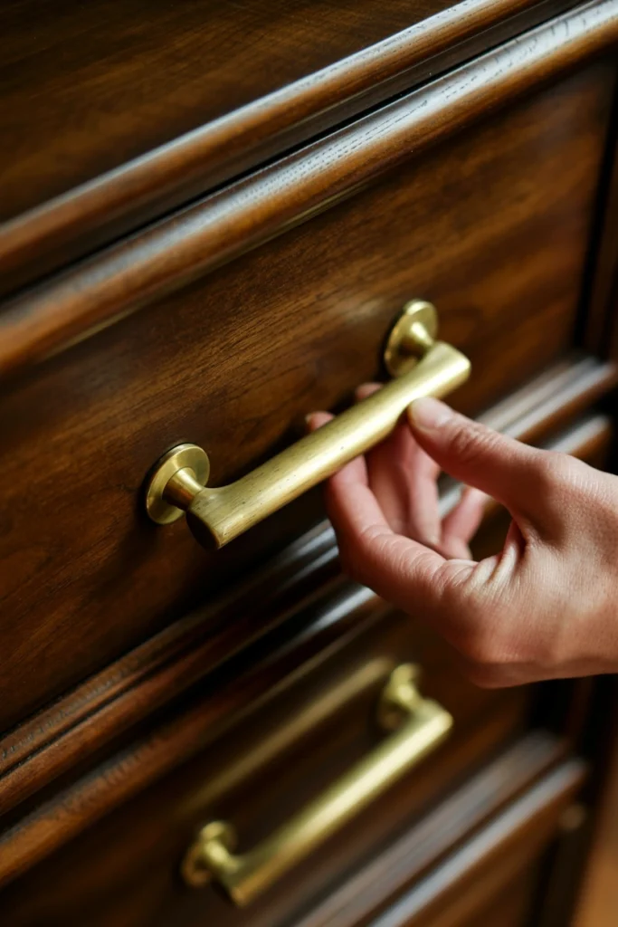 Replace Modern Hardware with Brass or Aged Metal Pulls