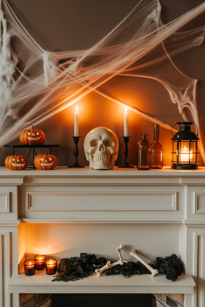 Arrange Your Fireplace Mantle as a Haunted Focal Point
