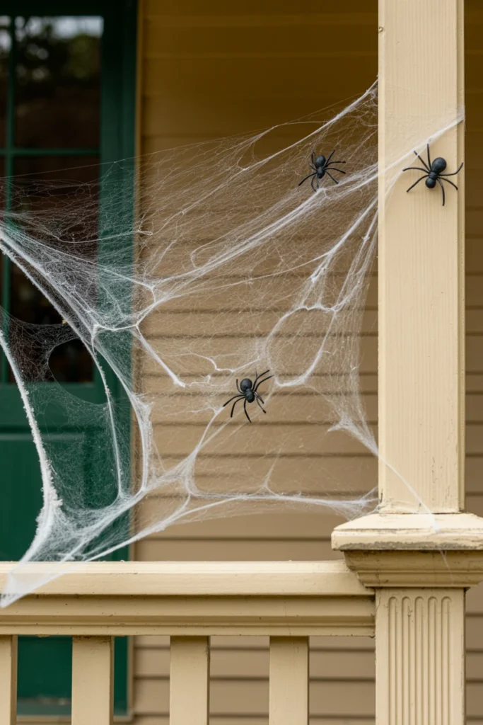 Layer Cobwebs Across Railings and Pillars