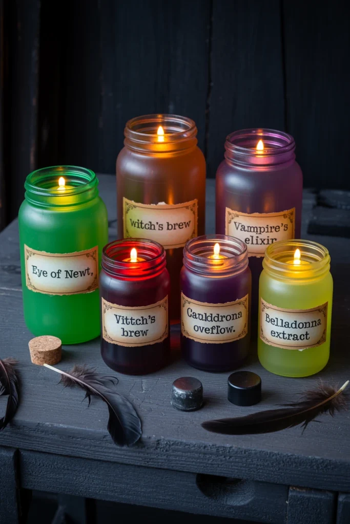 Repurpose Mason Jars Into Glowing Potion Bottle Displays