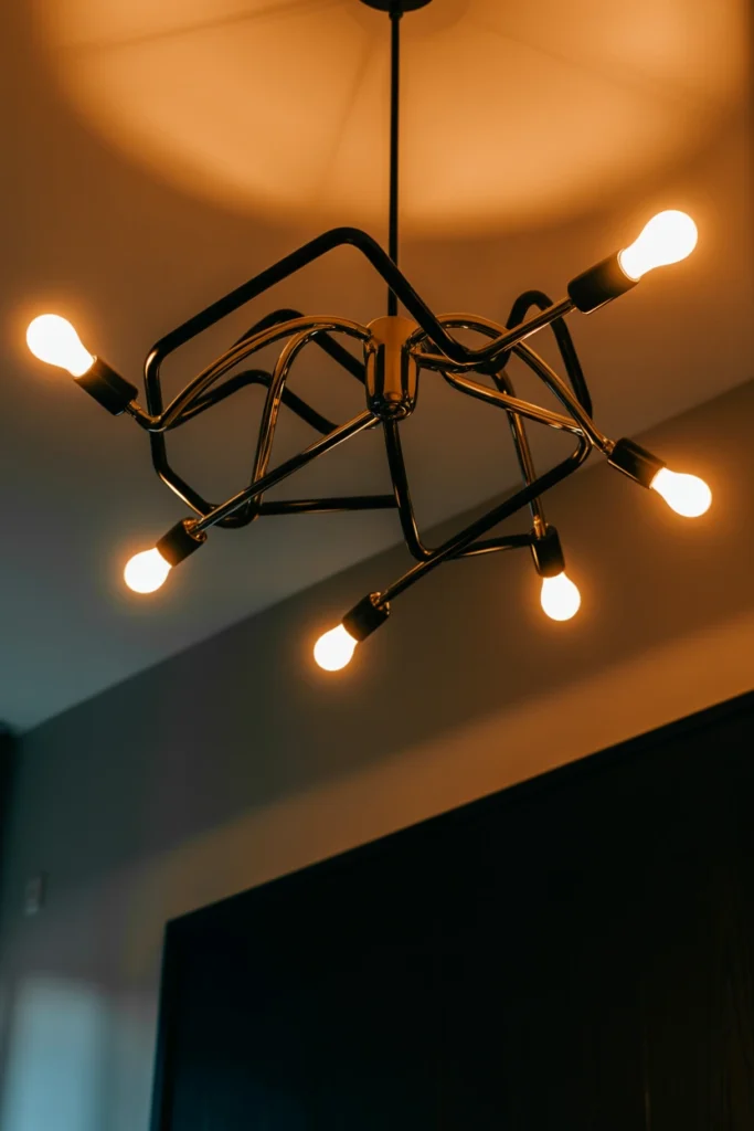 Hang a statement chandelier or sculptural pendant