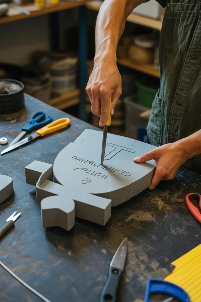 Cut Tombstone Shapes From Foam Insulation Board