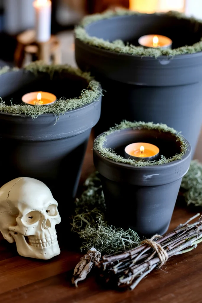 Paint Terracotta Pots Black for Instant Witch Cauldron Props