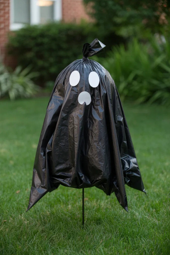 Make Ghost Silhouettes From Black Trash Bags