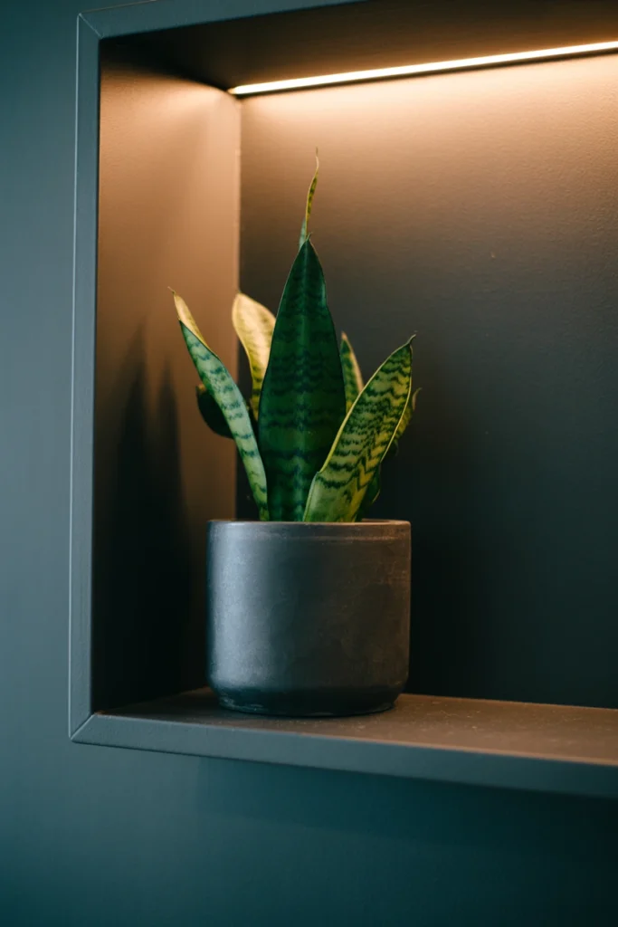 Introduce one botanical element to soften the palette