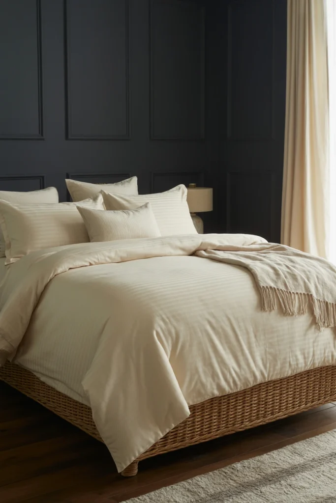 Add a soft feminine neutral to prevent visual heaviness