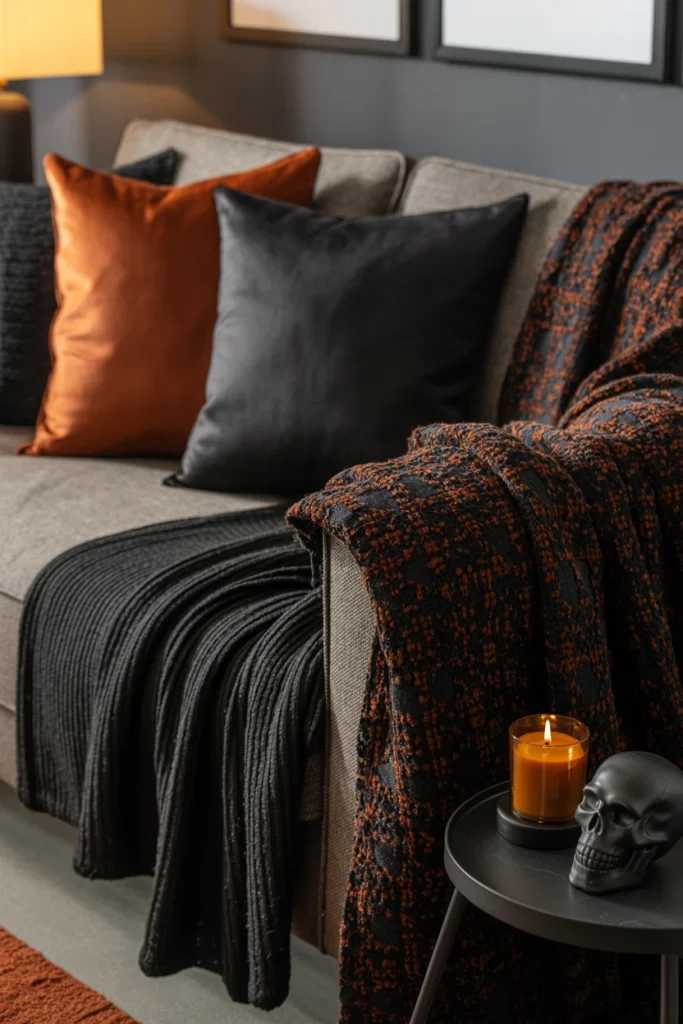 Layer Black and Orange Textiles for Instant Seasonal Atmosphere