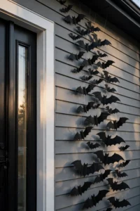 5. Hang Paper Bat Silhouettes in Staggered Clusters